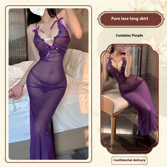 Lace Mesh Transparent Sexy Lingerie Dress