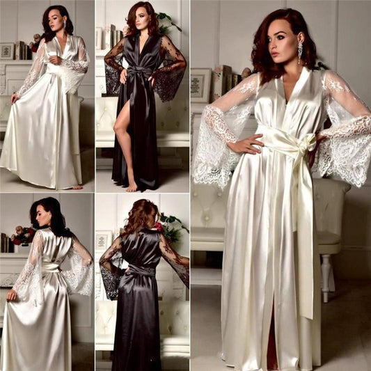 Stylish Silk Lingerie Robe Dress Pajama for Women