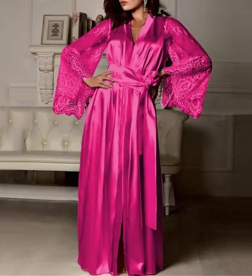 Stylish Silk Lingerie Robe Dress Pajama for Women