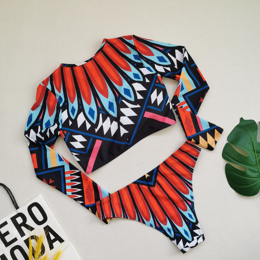 High Waist Split Bikini Swimwear Set for Women