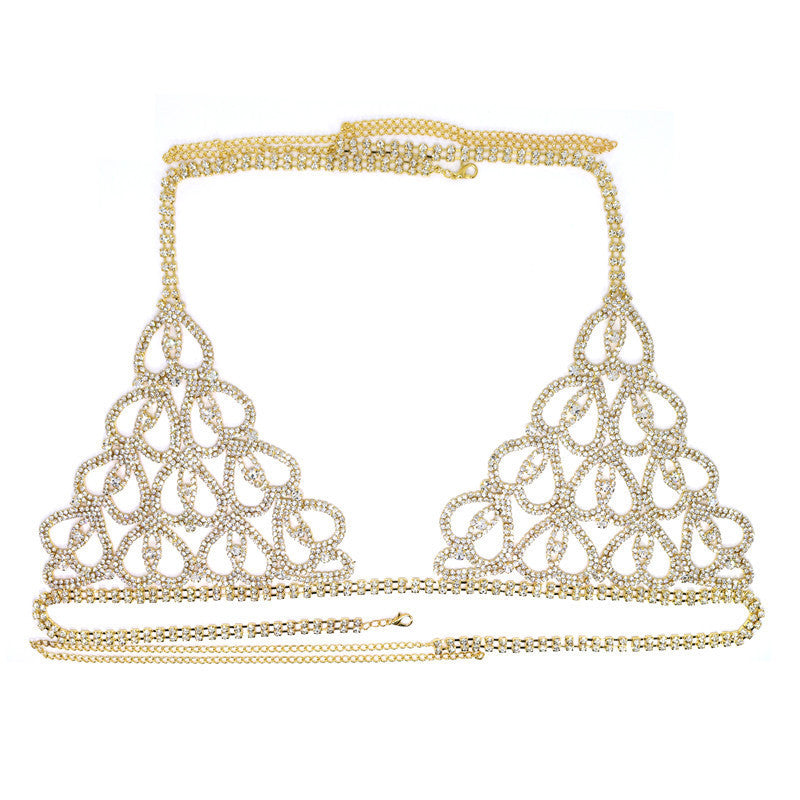 Rhinestone Body Chain Luxury Lingerie Set