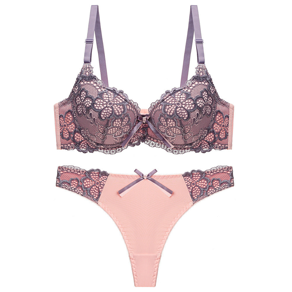 Push Up Lace Bra and Panty Adjustable Lingerie Set