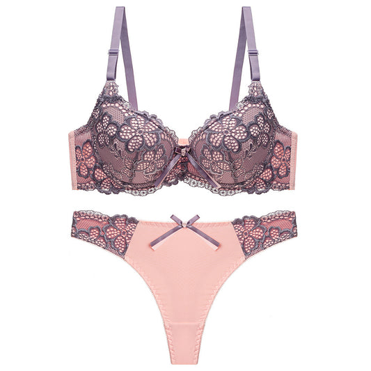 Push Up Lace Bra and Panty Adjustable Lingerie Set