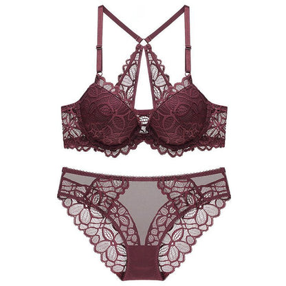 Lace Back Bra and Matching Panty Lingerie Set