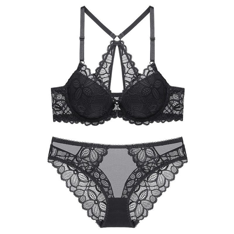 Lace Back Bra and Matching Panty Lingerie Set