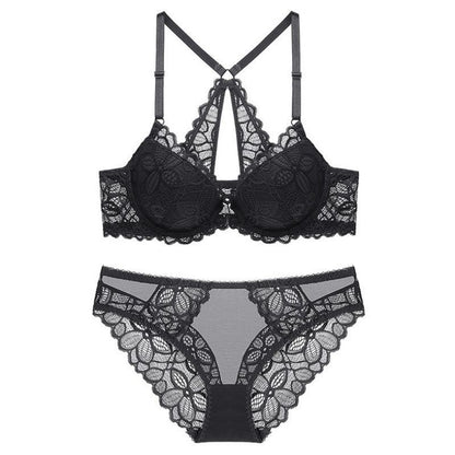 Lace Back Bra and Matching Panty Lingerie Set
