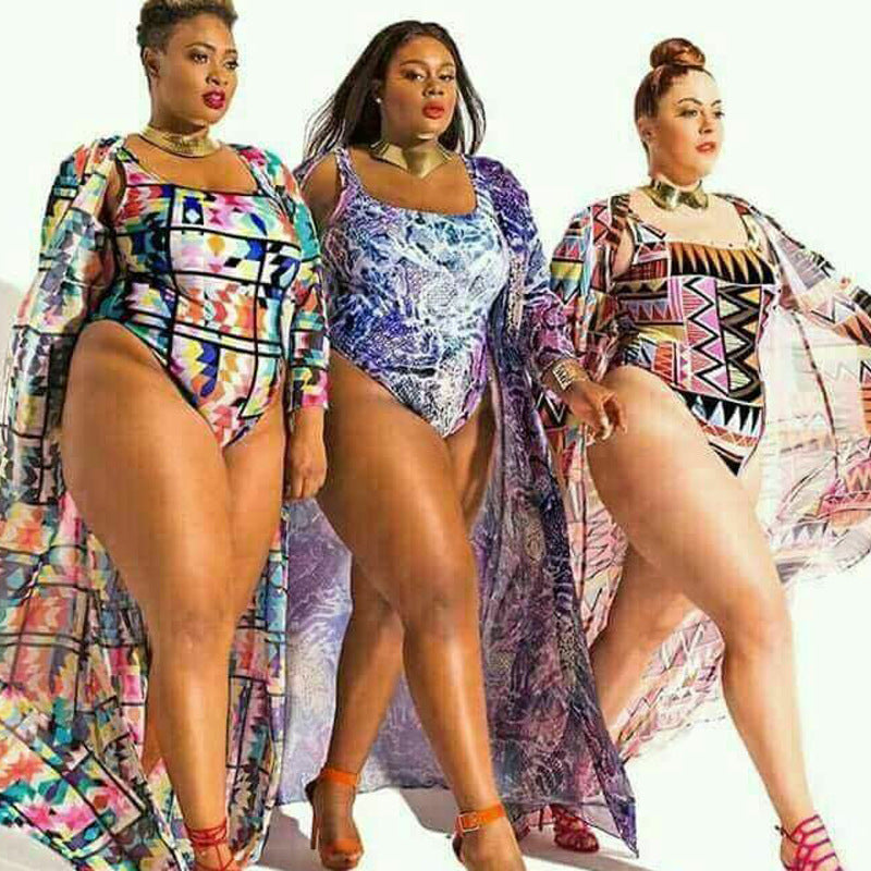 Sexy Triangle One-Piece Printed Two-Piece Swimsuit for Women