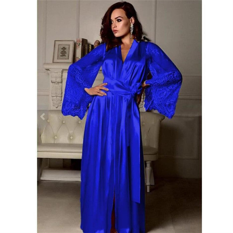 Stylish Silk Lingerie Robe Dress Pajama for Women