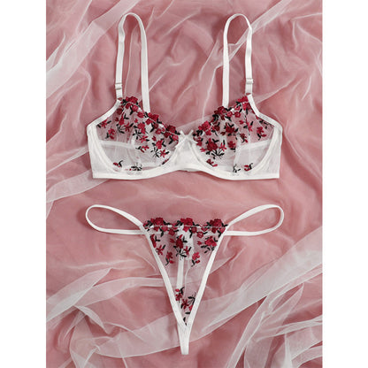 Romantic Sheer Embroidered Lingerie Set