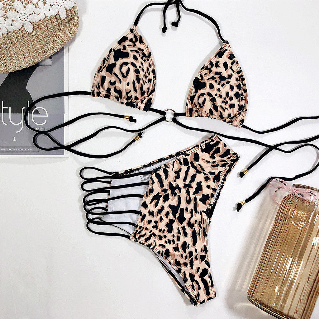 Women’s Leopard Print Bikini Swimsuit Two Piece Set