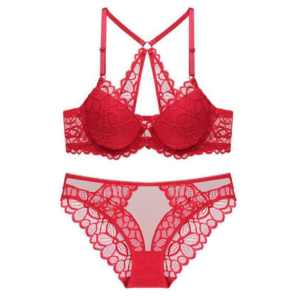 Lace Back Bra and Matching Panty Lingerie Set