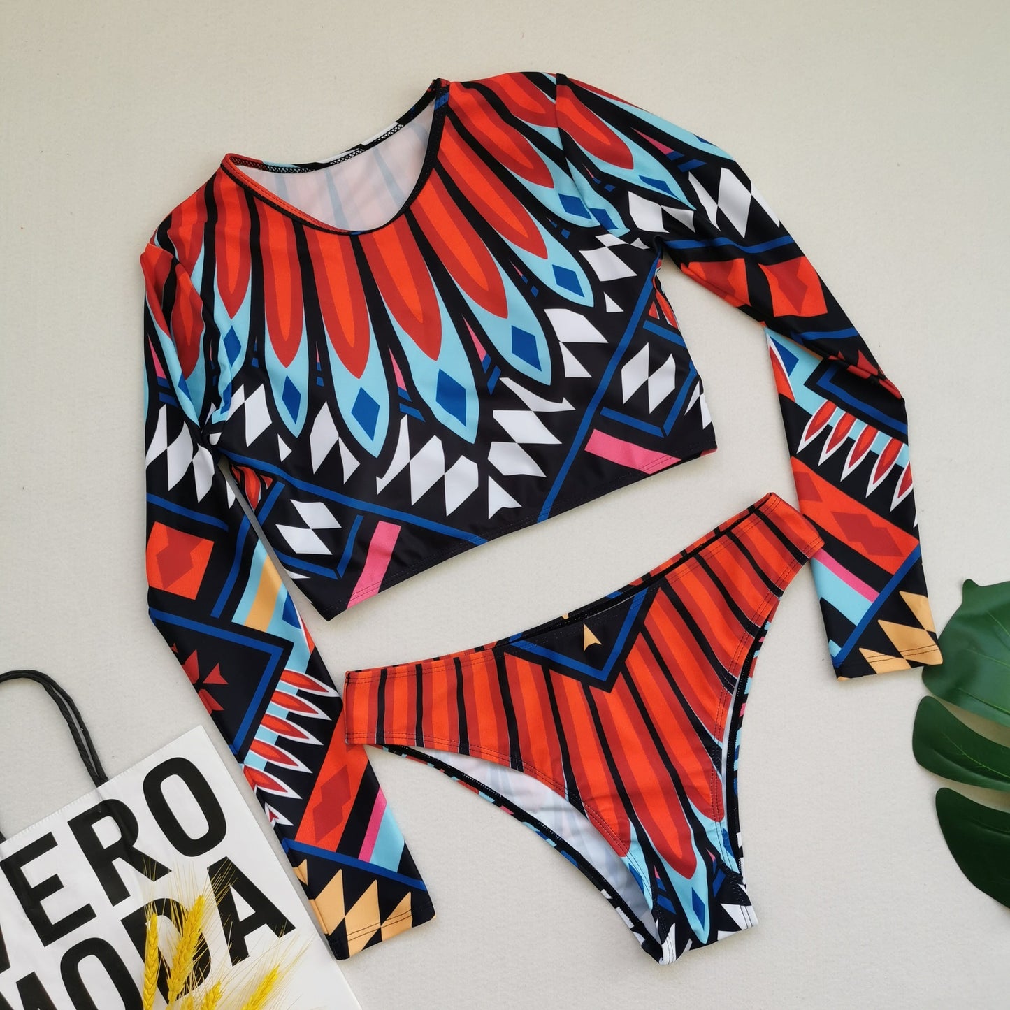 High Waist Split Bikini Swimwear Set for Women