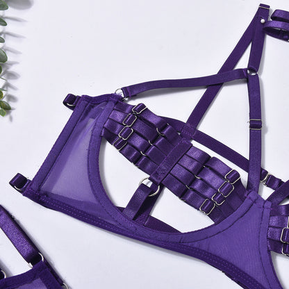 Women’s European Style Open Cup Erotic Lingerie Set