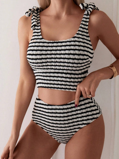 Women’s Black Two-Piece Casual Bikini Swimsuit