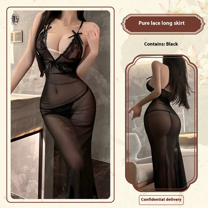 Lace Mesh Transparent Sexy Lingerie Dress