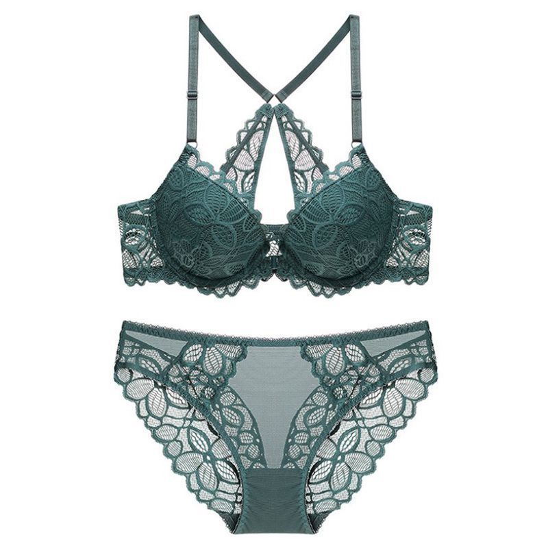 Lace Back Bra and Matching Panty Lingerie Set