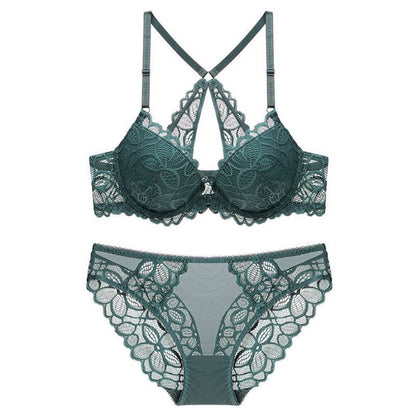 Lace Back Bra and Matching Panty Lingerie Set
