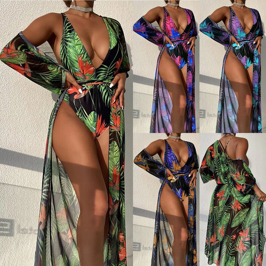 Women’s Three-Piece Bikini & One-Piece Swimsuit Set