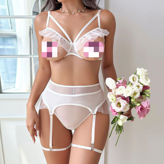 Four-Piece Bra and Garter Underwear Lingerie Set