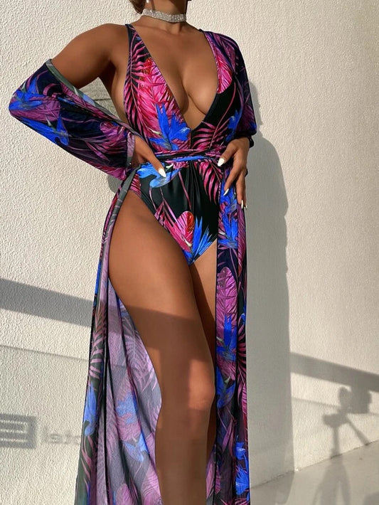 Women’s Three-Piece Bikini & One-Piece Swimsuit Set