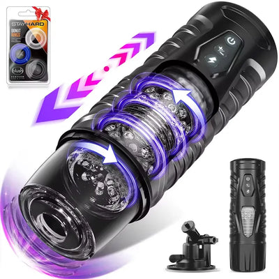 Thrusting & Rotating Masturbator with Strong Suction Cup