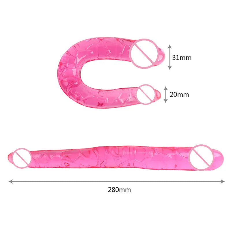 U-Shape Soft Jelly Double Dildos