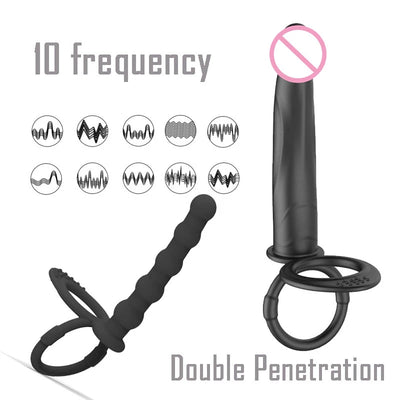 Double Penetration Anal Bead Dildo