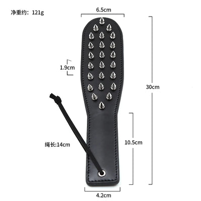 30cm Black Leather Paddle Punk