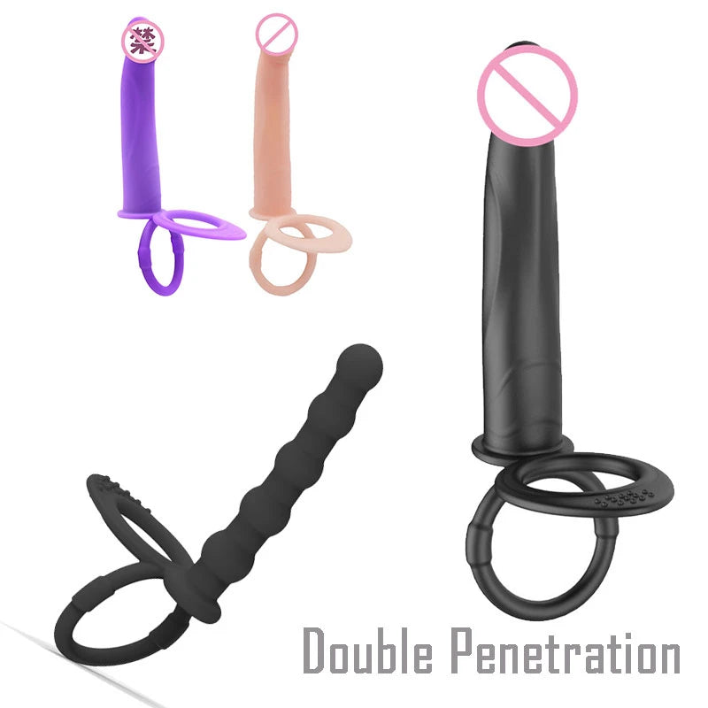 Double Penetration Anal Bead Dildo