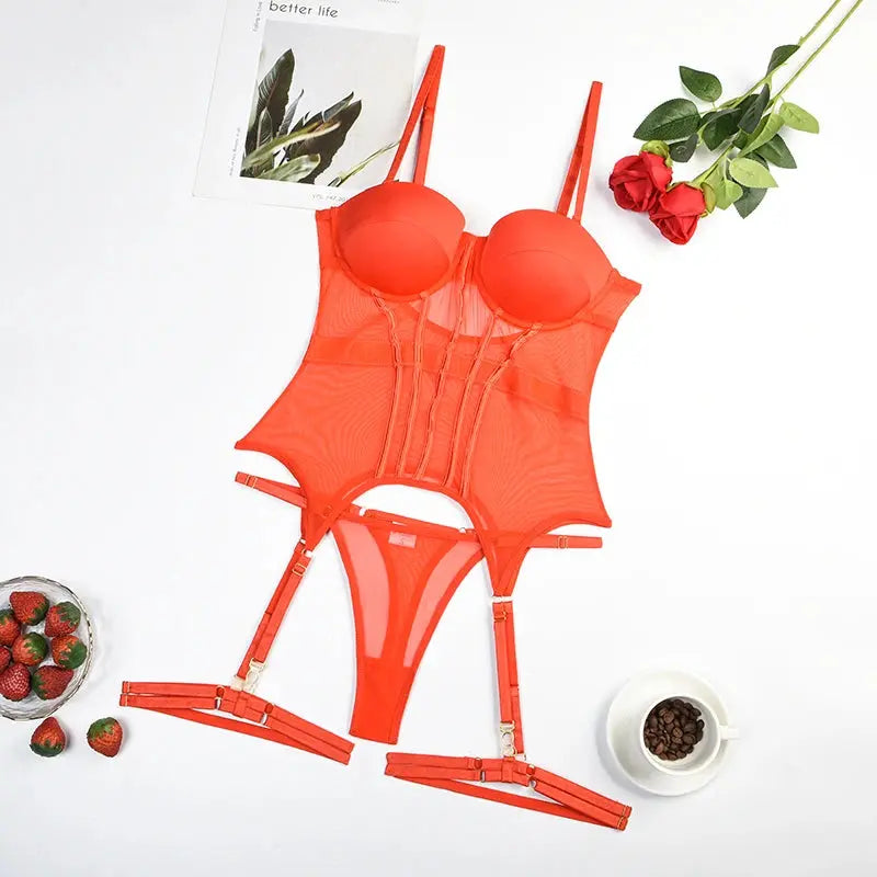 Mesh Luxury 3-Piece Lingerie Set