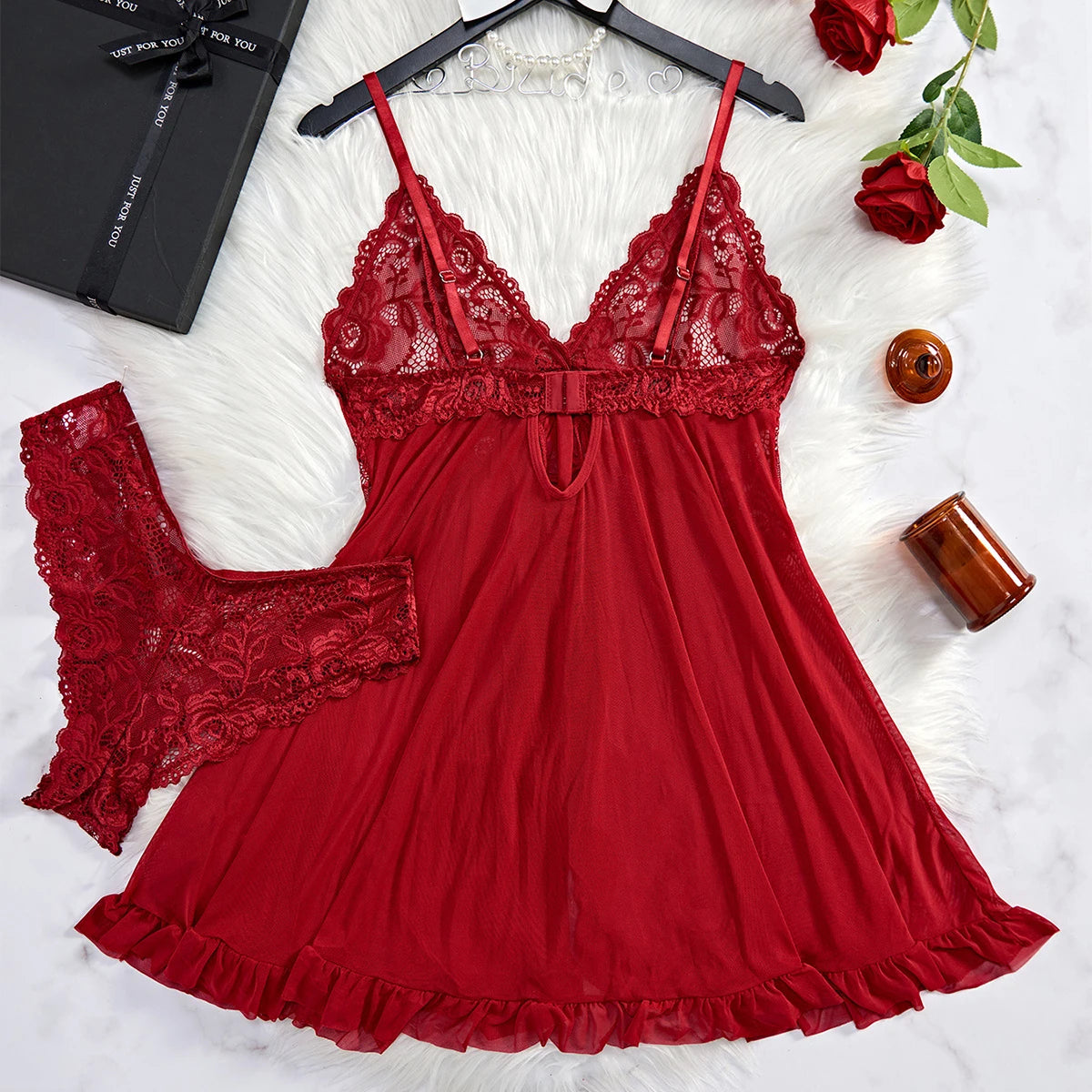 Red Lace Lingerie Set