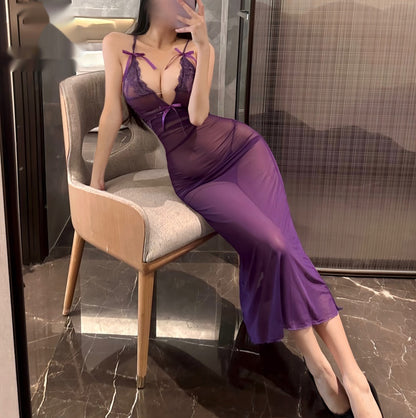 Lace Mesh Transparent Sexy Lingerie Dress