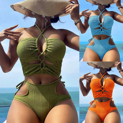 Women’s Rope Tie Split Bikini Swimsuit Sexy Two Piece