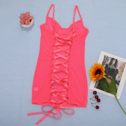 Steel Ring Mesh Backless Corset Top