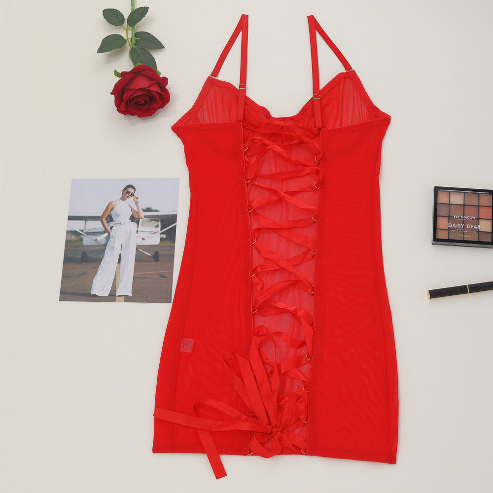 Steel Ring Mesh Backless Corset Top